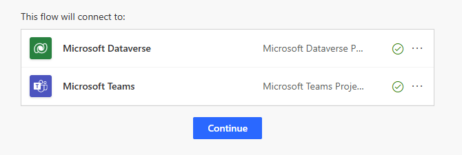 Screenshot che mostra tutti i riferimenti di connessione contrassegnati in verde o autenticati.
