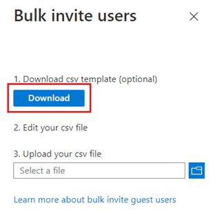 Screenshot del pulsante scarica il file CSV.