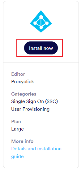 Diagramma che mostra l'installazione di Proxyclick.