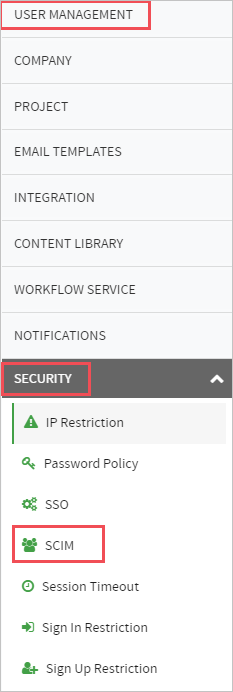 Screenshot di RFPIO Add SCIM