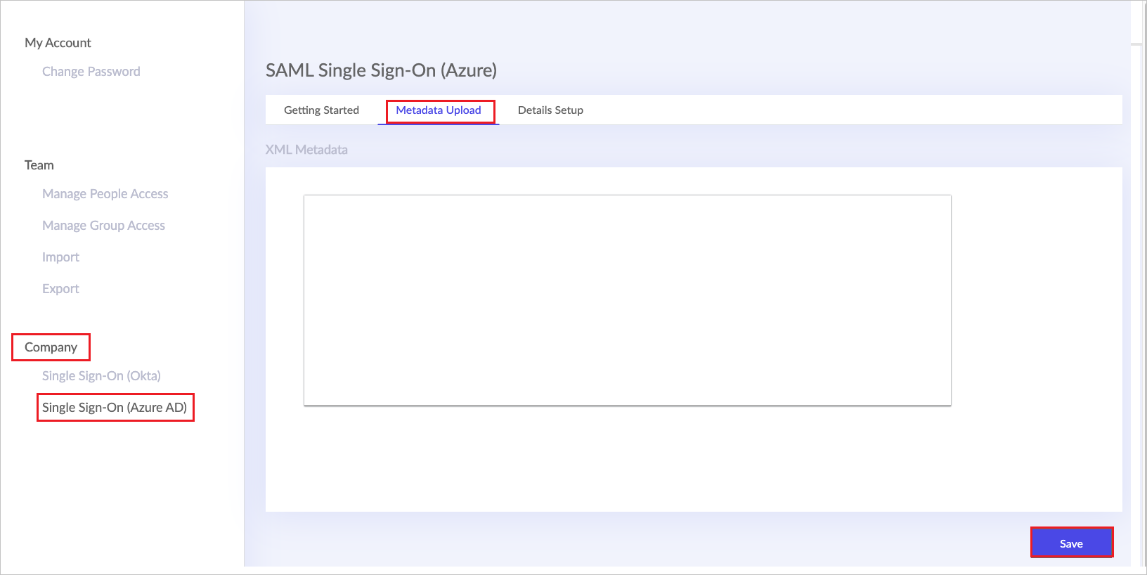 Screenshot delle impostazioni in RevSpace.