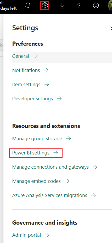 Screenshot dell'interfaccia utente del menu Impostazioni.
