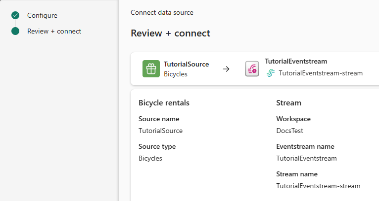 Screenshot della pagina di revisione e connessione.
