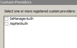 Screenshot che mostra la finestra di dialogo Provider personalizzati.