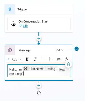 Screenshot del percorso del contenuto del messaggio per modificare il messaggio di introduzione.