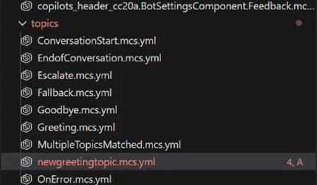 Screenshot delle modifiche visibili in colori diversi in Visual Studio Code.