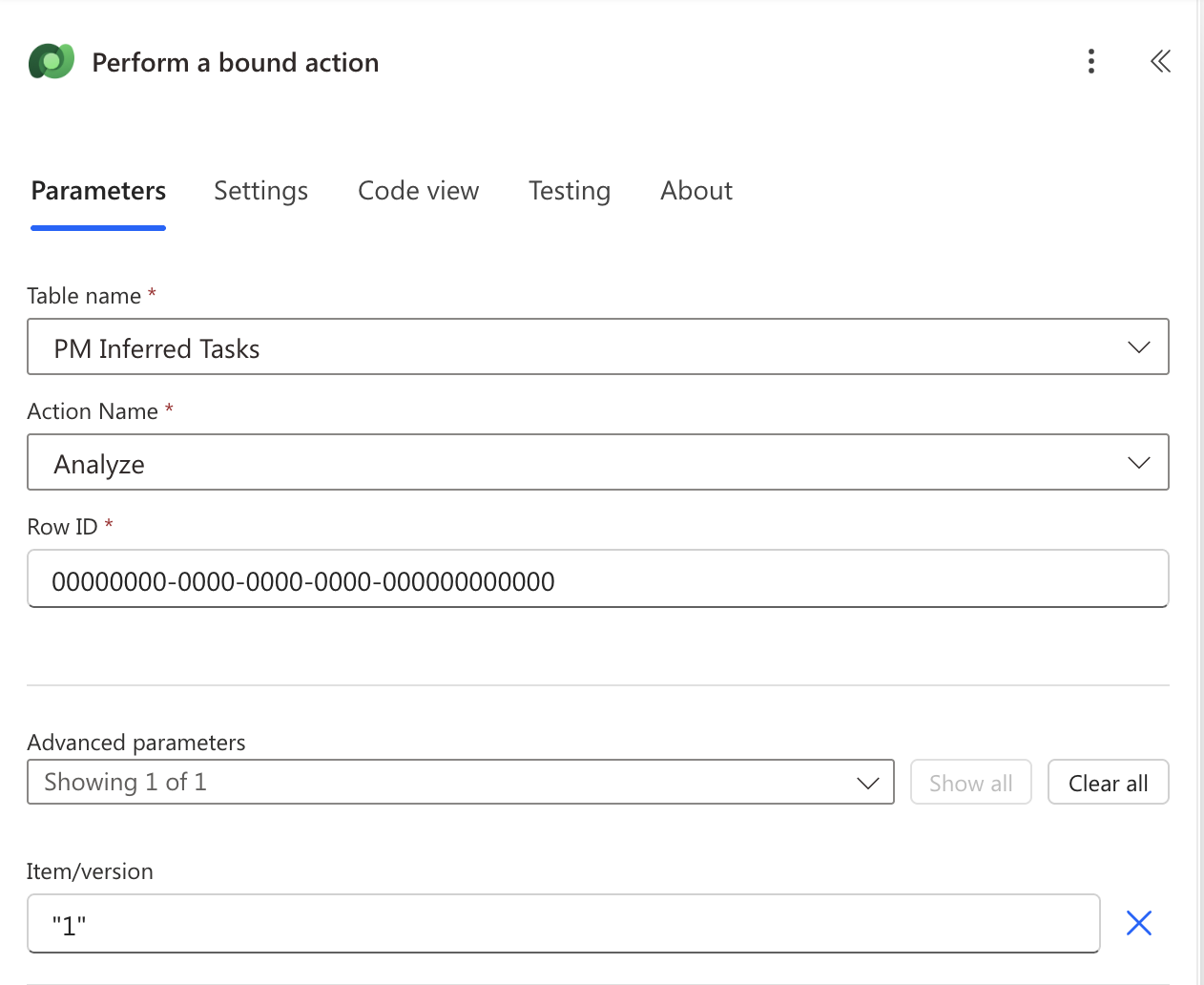Screenshot delle impostazioni delle azioni associate.