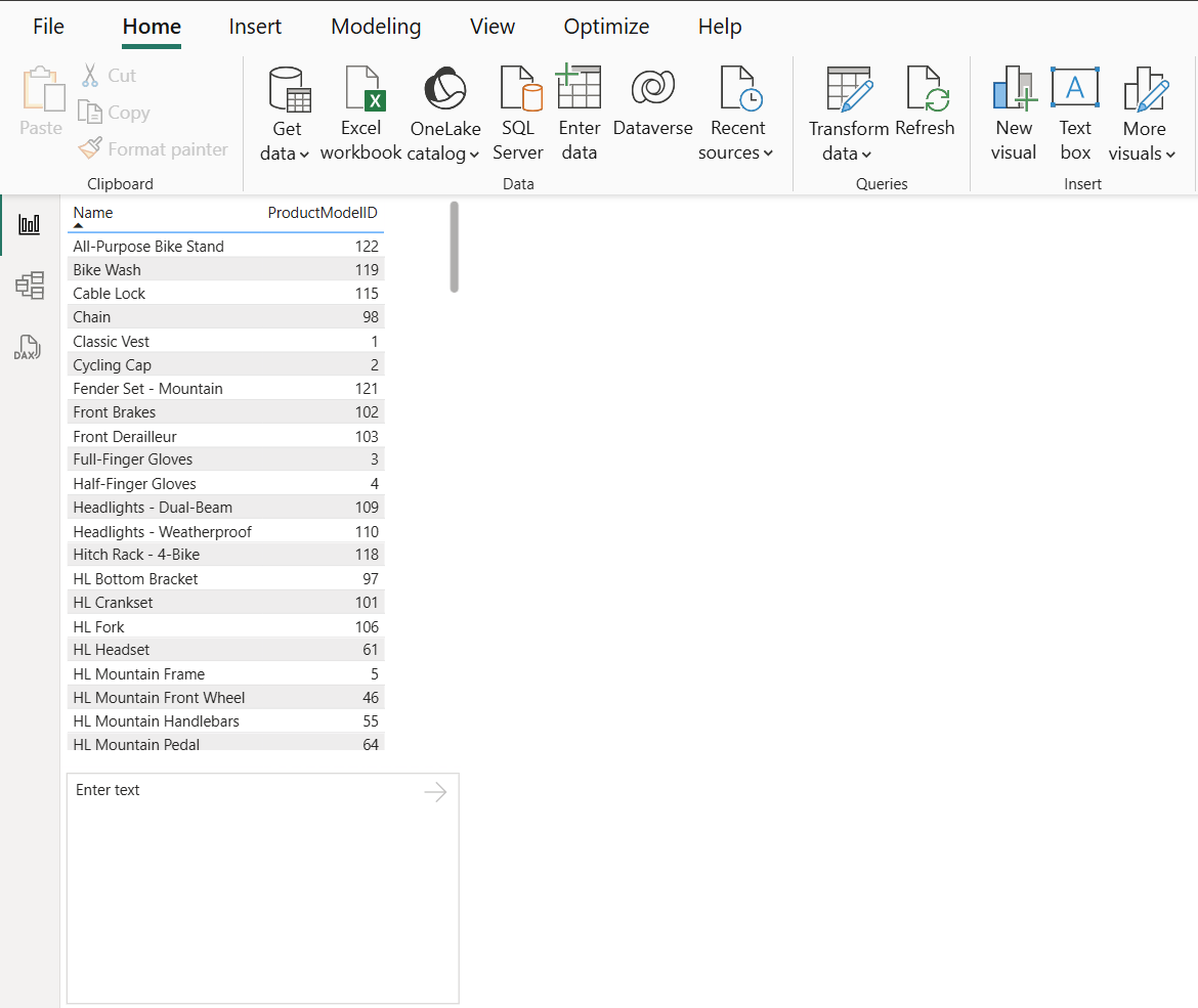 Screenshot che mostra il report di Power BI con un filtro dei dati di input aggiunto.
