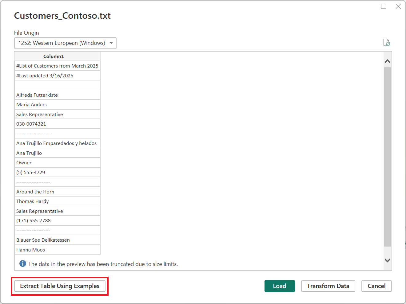 Utilizzare l'Estrattore di Tabelle tramite esempi.