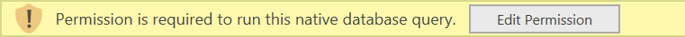 Screenshot del messaggio di query del database nativo.