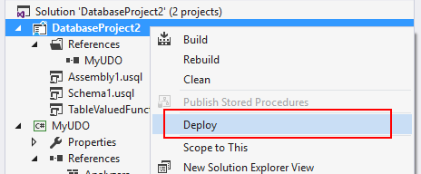 Strumenti Data Lake per Visual Studio--Distribuire il progetto di database U-SQL