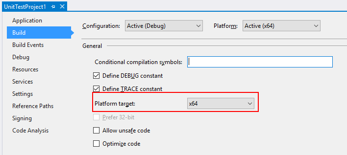 Azure Data Lake U-SQL SDK Configurare il progetto x64