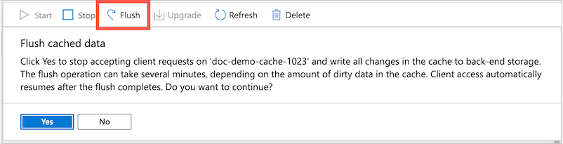 screenshot dei pulsanti in alto con Scarica evidenziato e un messaggio popup che descrive l'azione di scaricamento e chiede 'vuoi continuare?' con i pulsanti Sì (impostazione predefinita) e No