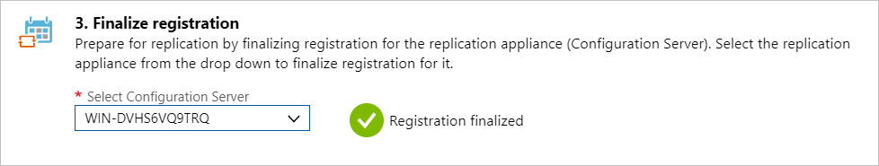 Screenshot che mostra la finalizzazione della registrazione.