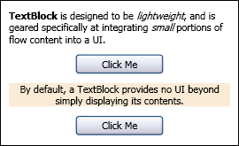 Schermata: TextBlock e pulsanti