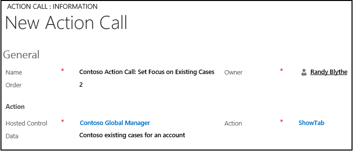 Creare un invito all'azione in Unified Service Desk