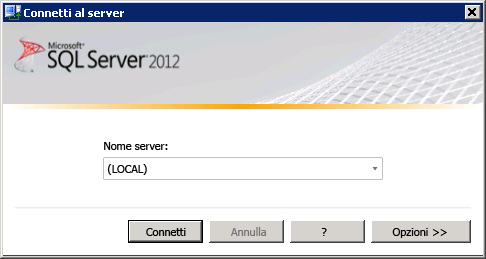 Finestra di dialogo Connetti al server