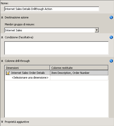 Casella Colonne drill-through