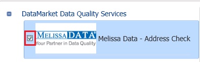 Selezionare Melissa Data - Address Check