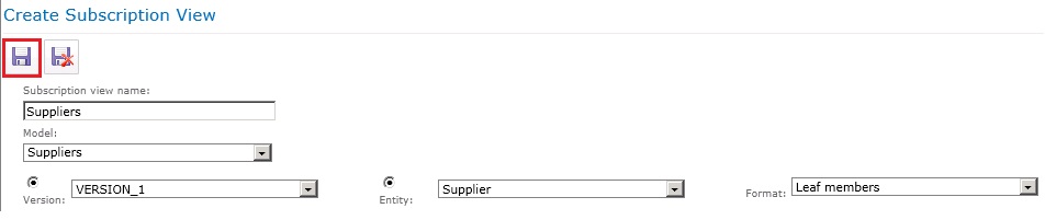 Pulsante Salva Visualizzazione Sottoscrizione