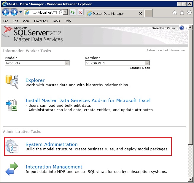 Master Data Manager - Amministrazione di Sistema