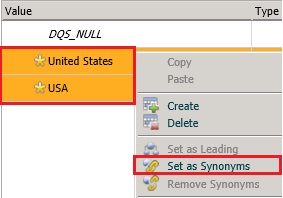 Imposta come menu Sinonimi