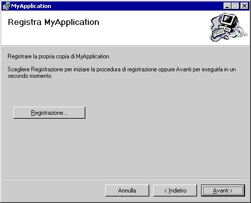 Schermata iniziale dell'interfaccia utente di distribuzione