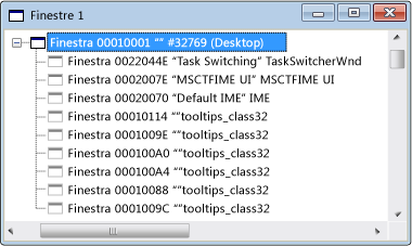 Visualizzazione finestre di Spy++