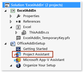 File di Project Assistant in Esplora soluzioni