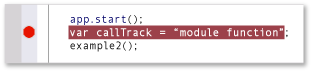 DBG_JSNAV_example2 Call the example2 function