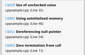 CA_CPP_Collapsed Code Analysis window