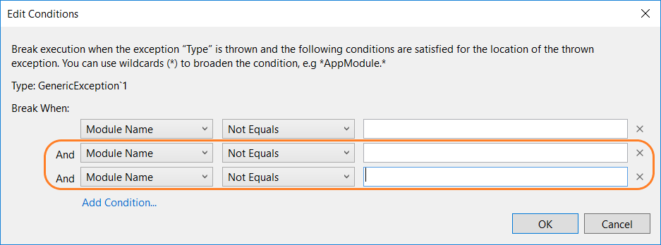 Extra-Conditions-For-An-Exception Screenshot of extra conditions for an exception.