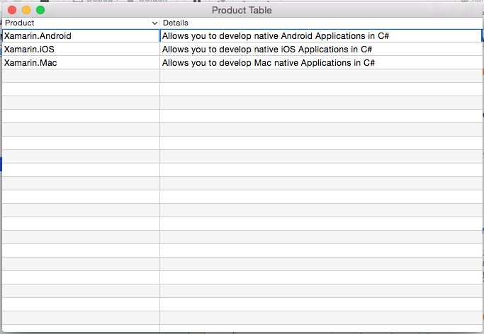 Screenshot che mostra il risultato dell'esecuzione dell'applicazione.