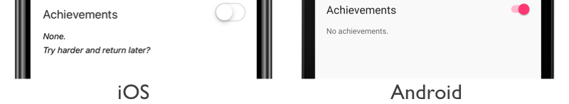 Scelta del runtime di visualizzazione vuota del layout associabile Screenshot della scelta di visualizzazione vuota in fase di esecuzione, in iOS e Android