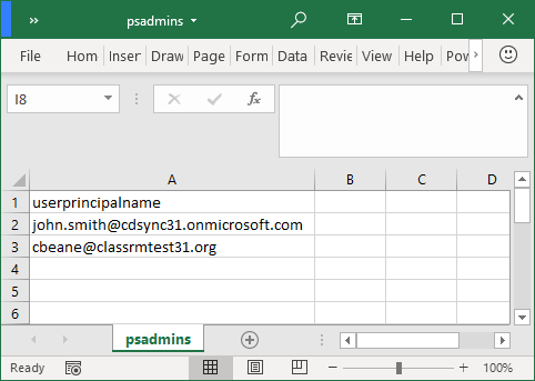 file CSV e aggiornare UserPrincipalName.