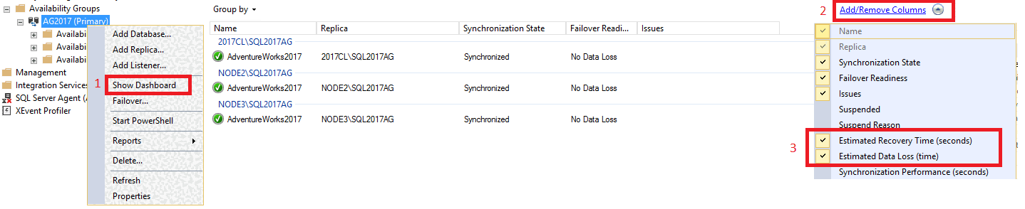 Screenshot che mostra il dashboard RPO RTO.