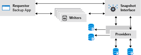 Diagramma che mostra il modo in cui VSS fornisce il coordinamento tra le parti.