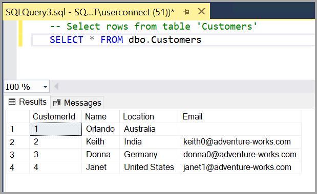 Screenshot dell'elenco dei risultati.