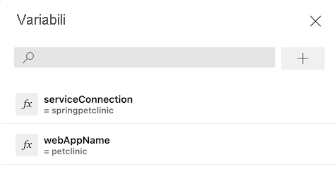 Screenshot che mostra le nuove variabili.