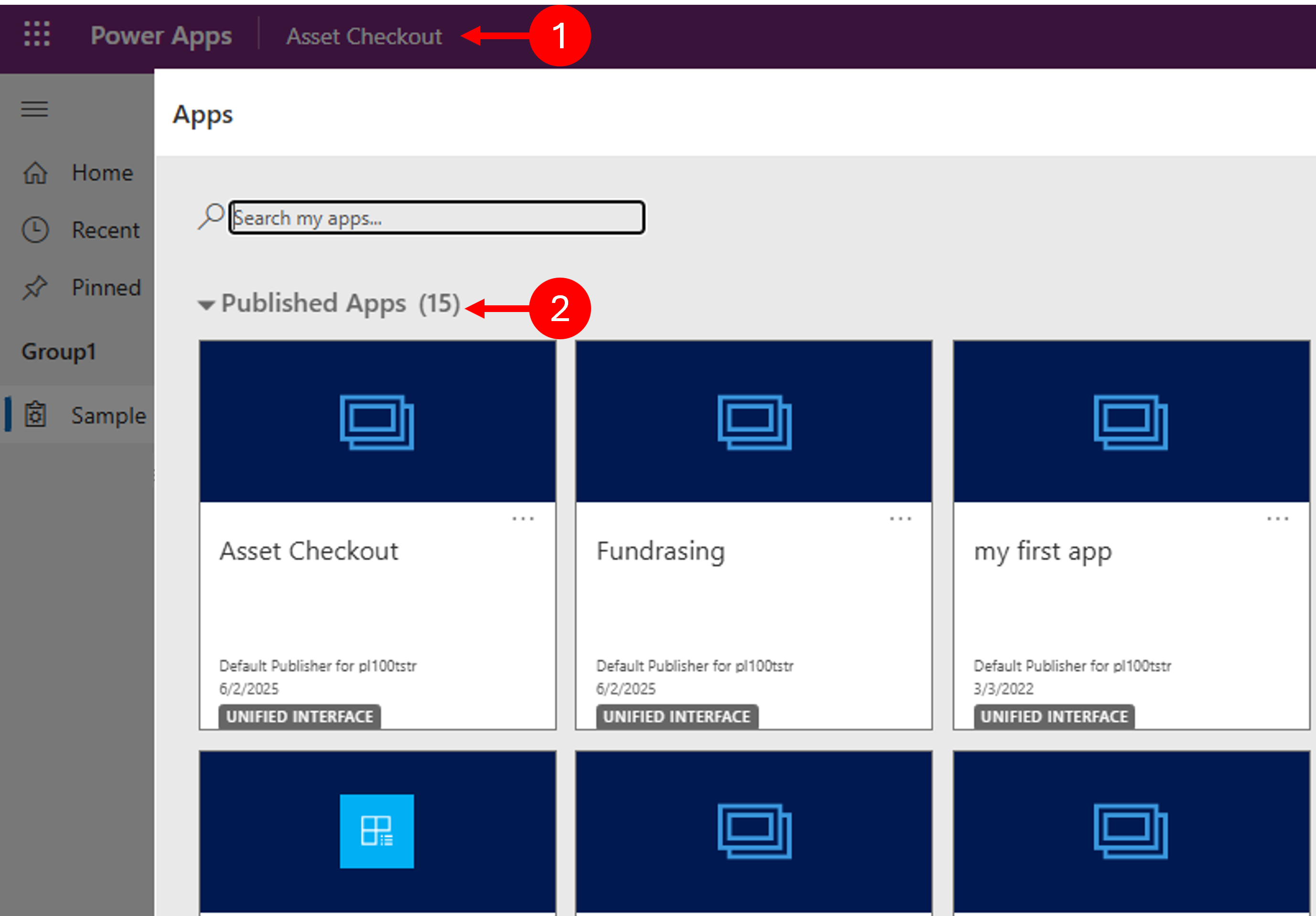 Screenshot del selettore di applicazioni per spostarsi da un'app all'altra.