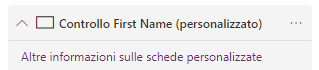 Screenshot delle impostazioni delle proprietà della scheda personalizzata.
