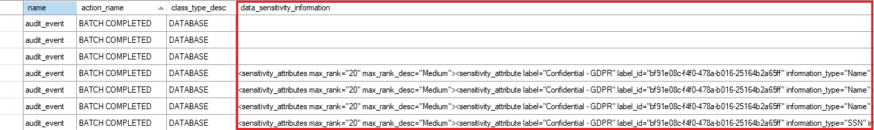 Screenshot della pagina Information Protection nel portale di Azure.