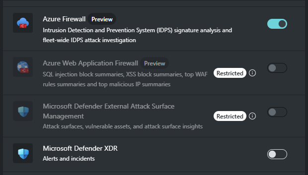 Acquisizione dello schermo della finestra Gestisci plug-in che mostra i servizi Microsoft.