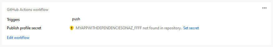 segreto GitHub mancante