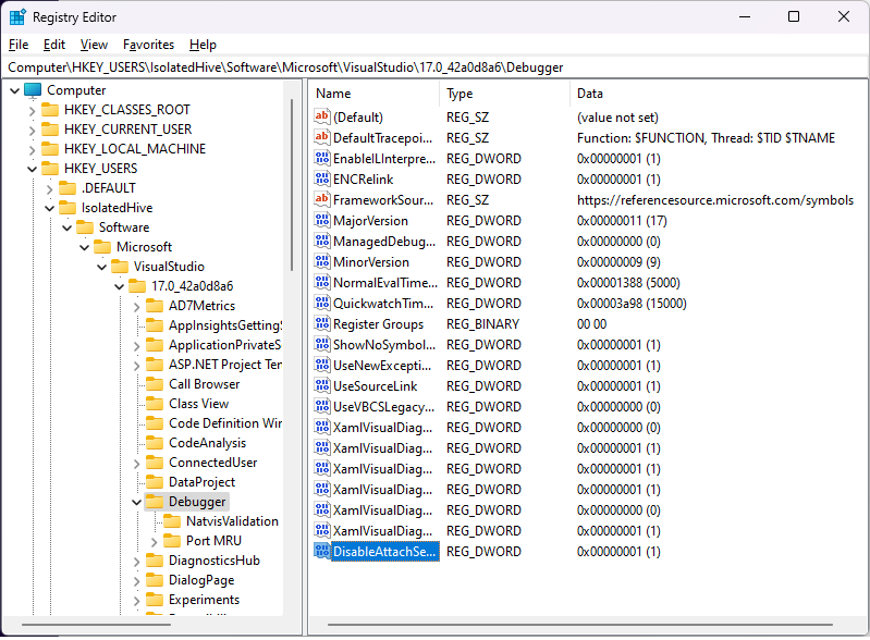 Screenshot dell'avviso di sicurezza per il collegamento a un processo di proprietà di un utente non attendibile.