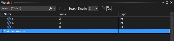 Screenshot delle variabili di osservazione.