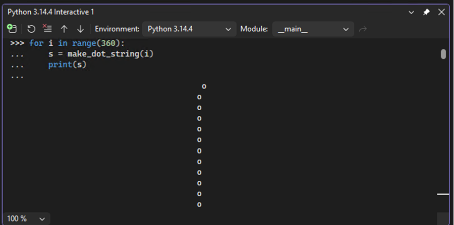 Screenshot che mostra come incollare più righe di codice nella finestra interattiva in Visual Studio.