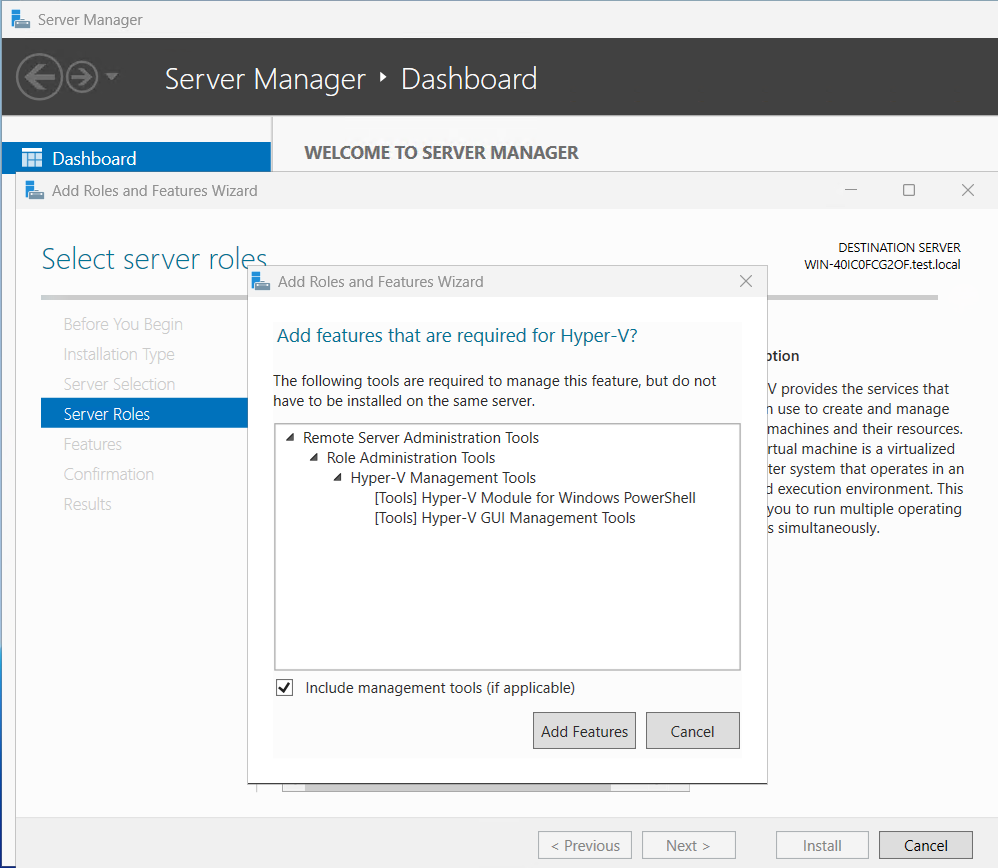 Screenshot della finestra di PowerShell dopo aver eseguito il comando per abilitare Hyper-V.