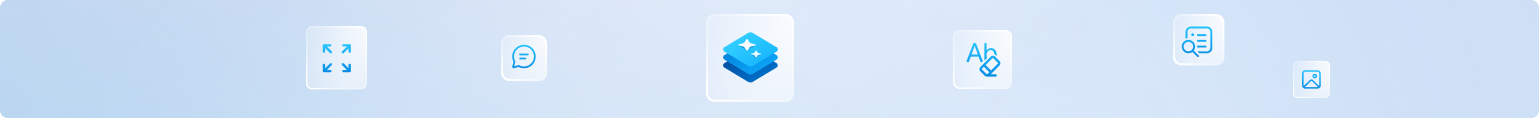 Immagine che mostra le icone per varie funzionalità AI di Windows APIs.