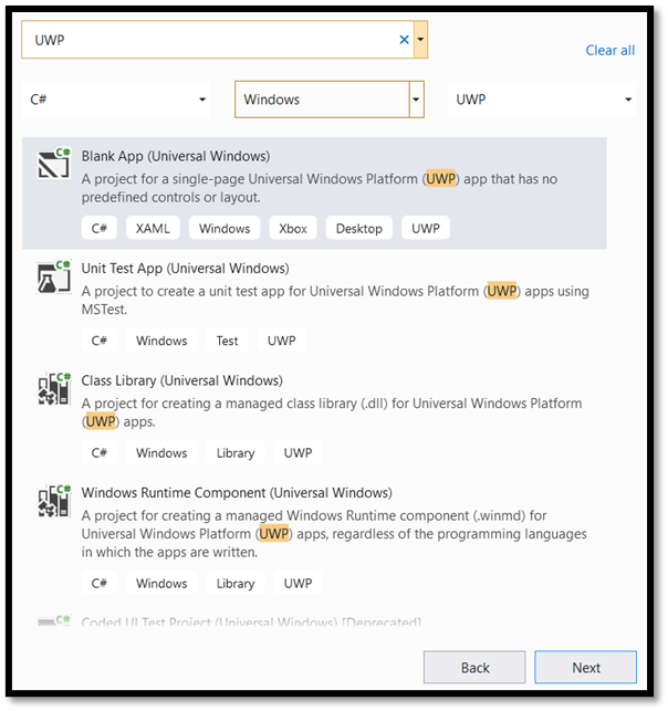 Creare un'app UWP